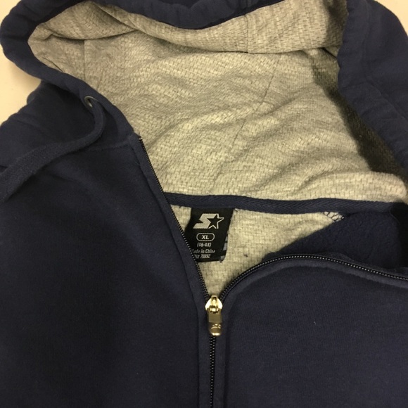 STARTER Men's Navy Blue Full Zipper Hoodie - Picture 6 of 6